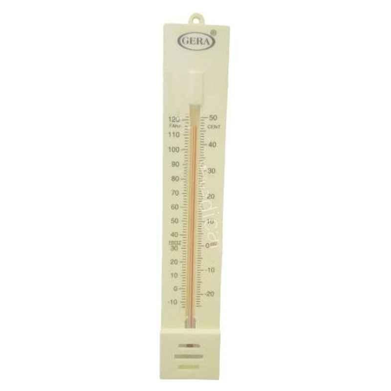 Gera White Plastic Alcohol Based Wall Hanging Thermometer