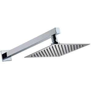 ZAP 4 inch Stainless Steel 304 Silver Curve Head Shower with 18 inch Arm