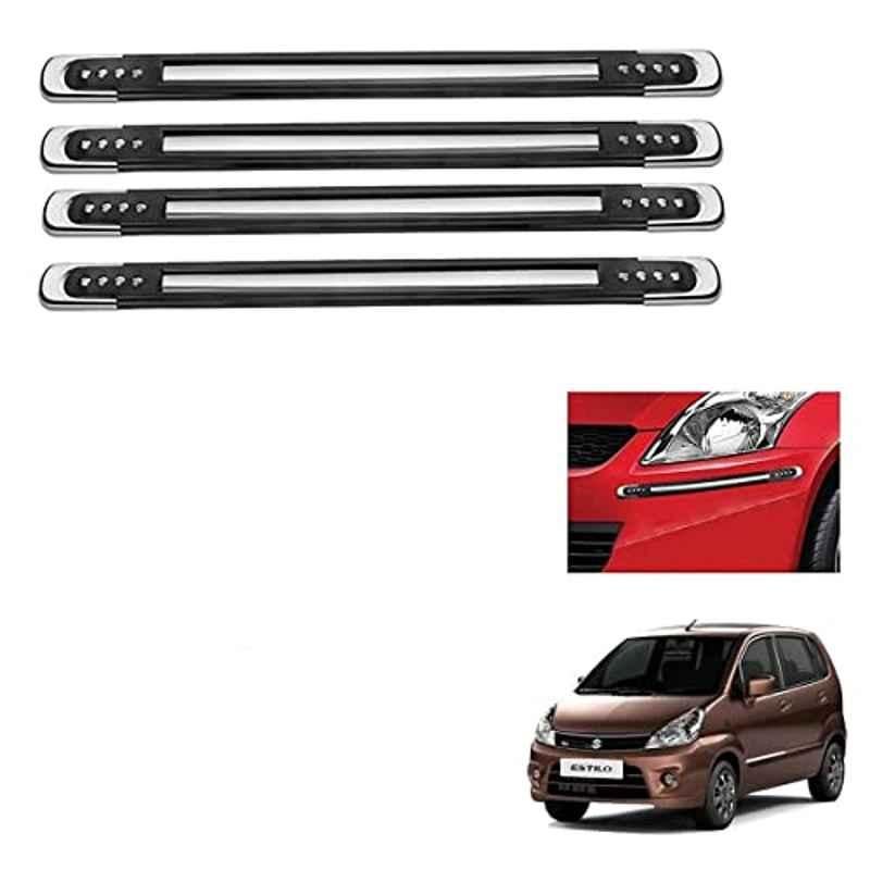 Kozdiko 4 Pcs Black Designer Car Bumper Protector Guard Set for Maruti Suzuki Zen Estilo