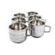 i WARE KkitchenCare 6 Pcs 90ml Stainless Steel Silver Double Wall Tea & Coffee Mug Set
