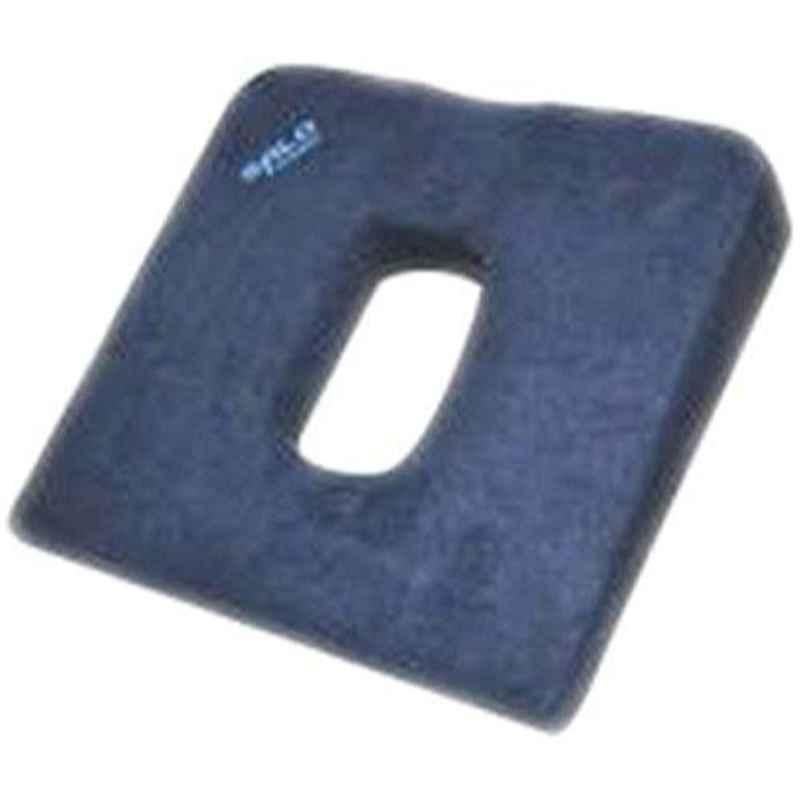 Salo Orthotics Polyurethane Foam Square Blue Visible Hole Donut Orthopedic Seat Cushion with Cover, 418XL, Size: XL