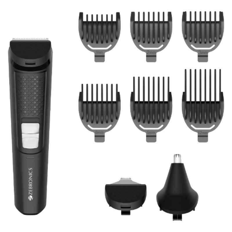 Zebronics ABS Black Cordless & Corded Trimmer with 120min Run Time & 6 Guide Comb, HT205