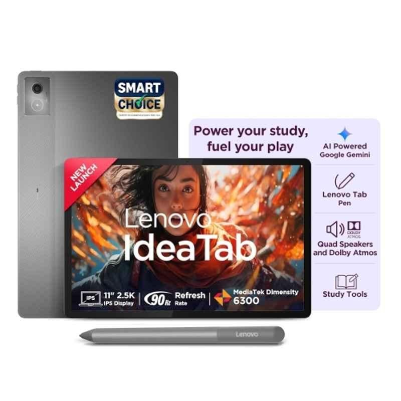 Lenovo Idea TB336ZU Luna Grey Tablet without Pen 8GB/256GB Storage/Android 15/4-Speakers with Dolby Atmos & 11 inch LCD Display, ZAFM0706IN