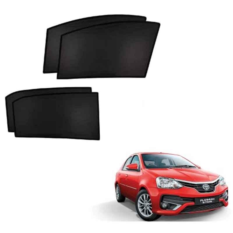 Kozdiko 4 Pcs Custom Fit Non Magnetic Curtains Mesh Car Sun Shade Set for Toyota Etios Platinum