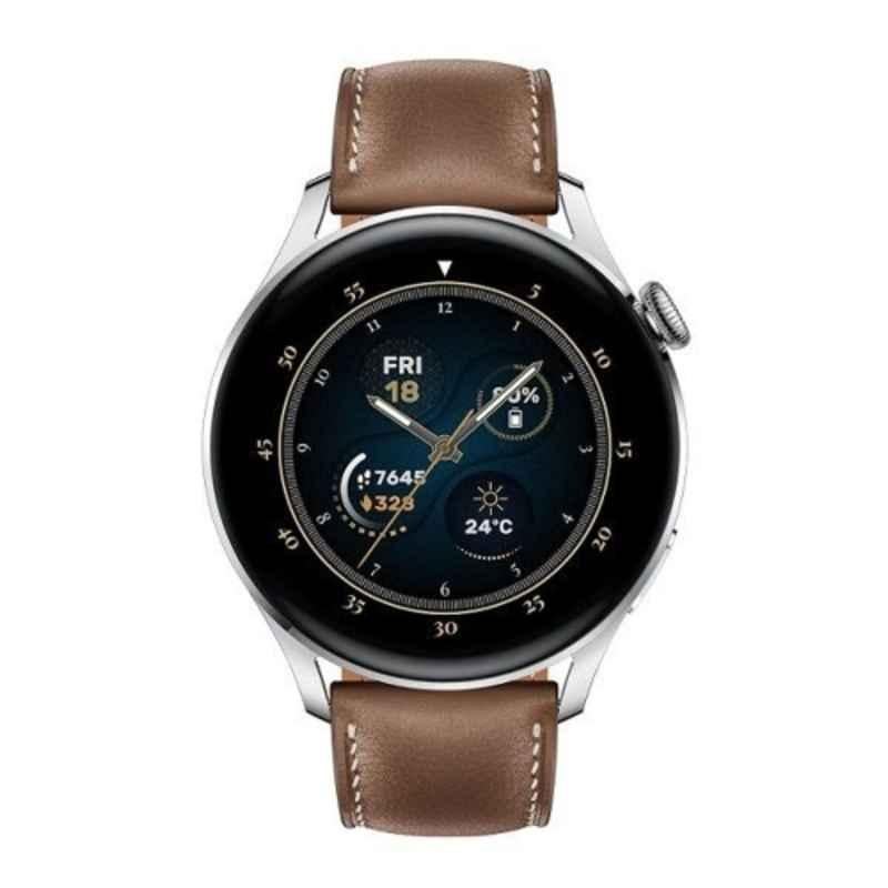Huawei Watch 3 Classic 1.43 inch Steel Brown Fitness Tracker Smart Watch, HUW-WATCH3CLASSIC-STEEL