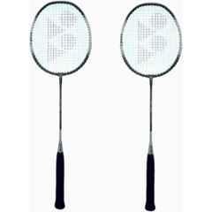 Yonex ZR 100 90g Light Dark Charcoal Black, Silver & Grey Strung Badminton Racquet (Pack of 2)