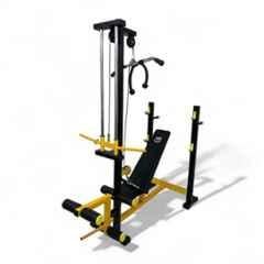 GYM24 Equipment 250kg Capacity Alloy Steel Black & Yellow Super 20-in-1 Home Gym Exercise Bench with Pullups bar