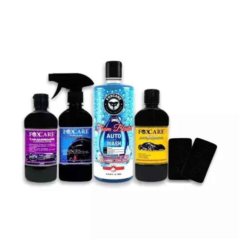Foxcare Liquid & Spray Dashbaord & Interior Polish, All In One Muitipurpose Liquid Polish, Tyre Gloss Cars 1100 Ml Car Care Kit (Pack of 6)