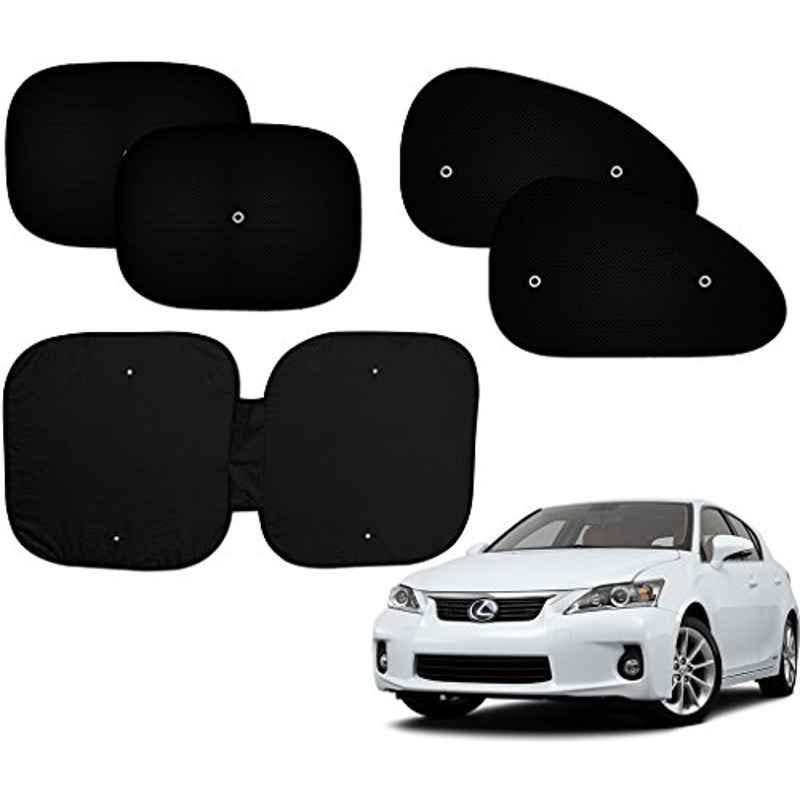 Auto Pearl 6 Pcs PVC & Mesh Black Window, Front & Rear Sun Shade Set for Lexus CT