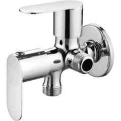 Fastgear 1/2 inch Brass Chrome Plated 2 Way Wall Mounted Bib Tap with Flange Fitting