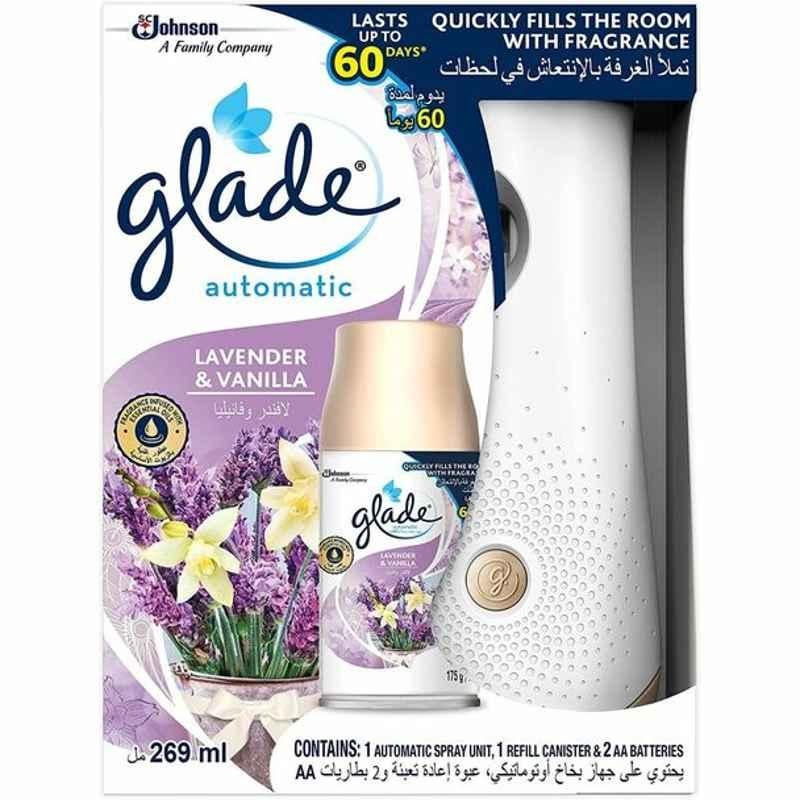 Glade Air Freshener Automatic Spray Holder With Refill Can, Lavender/Vanilla, 269 ml