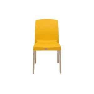 Supreme Hybrid Premium Plastic Yellow Chair without Arm (Pack of 4)