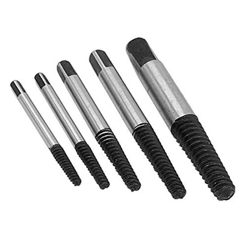 5 Pcs Steel Broken Speed Out Damaged Screw Extractor Drill Bit Guide Set