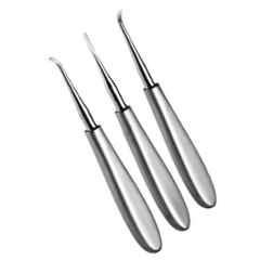 Forgesy 3 Pcs Stainless Steel Silver Left, Right & Straight Warwick James Dental Elevator Set, DHGFV12