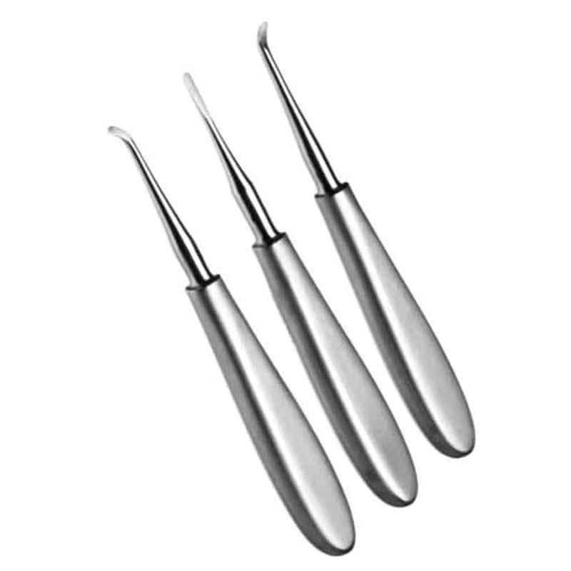 Forgesy 3 Pcs Stainless Steel Silver Left, Right & Straight Warwick James Dental Elevator Set, DHGFV12