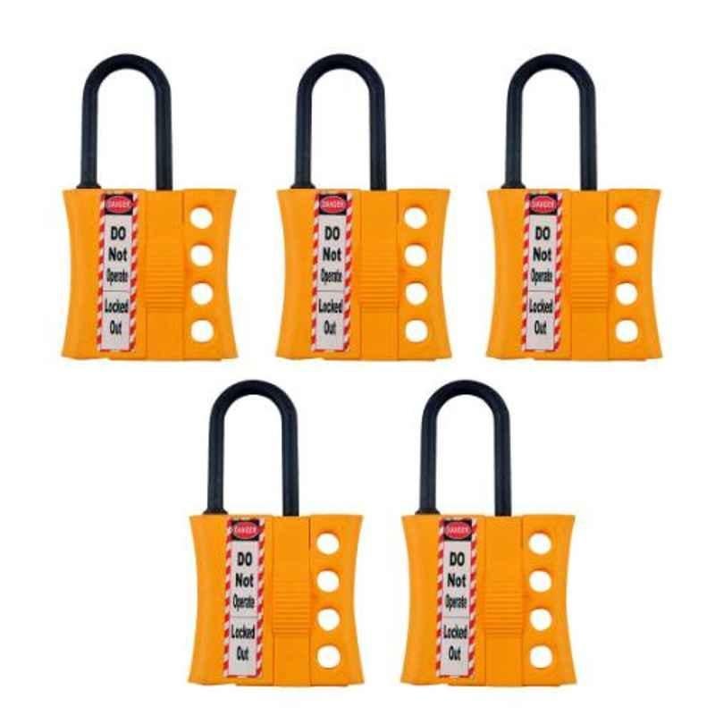 India Loto ILP040-5 6mm Yellow Nonconductive Slider Lockout Hasp (Pack of 5)