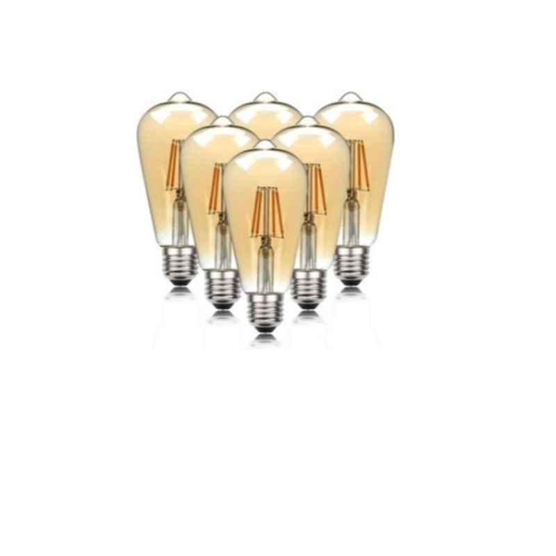 Esnco 6Pcs 4W E27 Vintage LED Long Filament Light Set, ST64