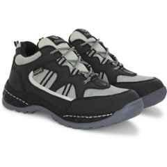 Ozarro Genuine Leather Steel Toe Black & White Safety Shoes, S4454, Size: 8