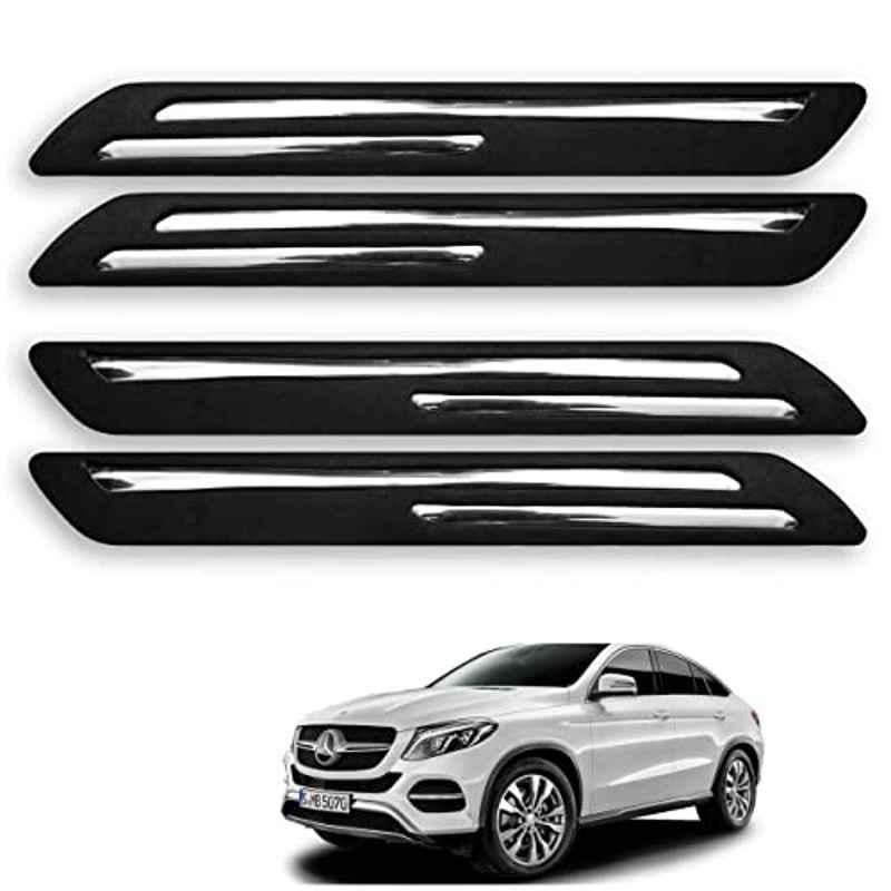 Kozdiko 4 Pcs Rubber Black Double Chrome Strips Car Bumper Protector Guard Set for Mercedes Benz GLE Couple