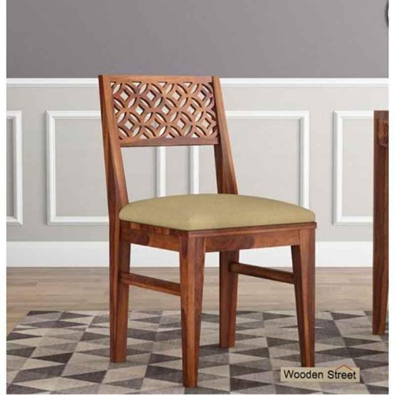 Salawas Arts 46x92x46cm Brown Sheesham Wood Honey Finish Dining Chair