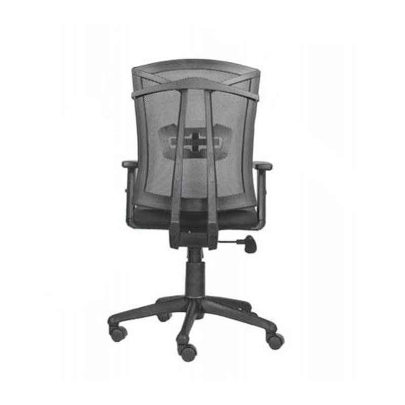 Official Comfort BONAI-MB Hydraulic Medium Back Black Office Chair with Adjustable Handle, 1003