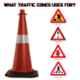 Ladwa 750mm Red & Black PVC Traffic Safety Cones with Reflective Strips Collar (Pack of 2)