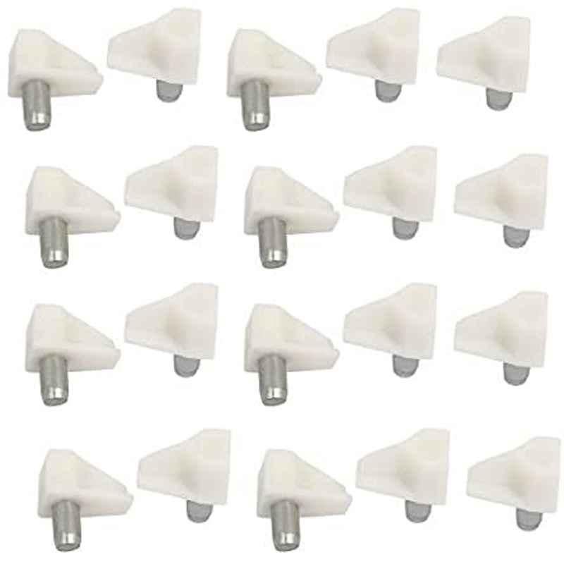 Abbasali 5mm Plastic White Cupboard Cabinet Shelf Support Pegs Pins (Pack of 30)
