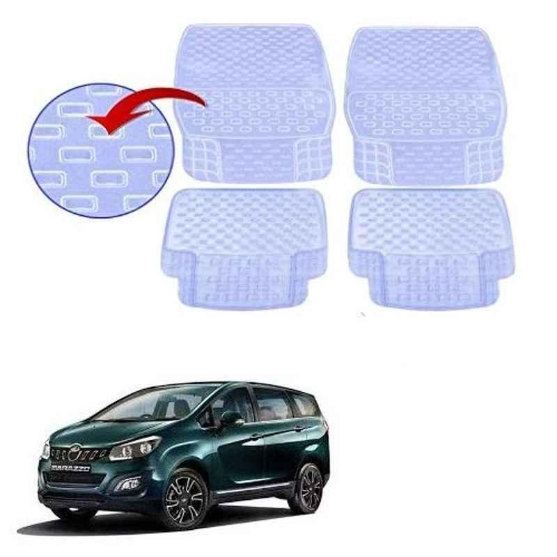 Kozdiko 93043 4 Pcs Rubber & PVC Clear Car Floor Mat Set for Mahindra Marazzo