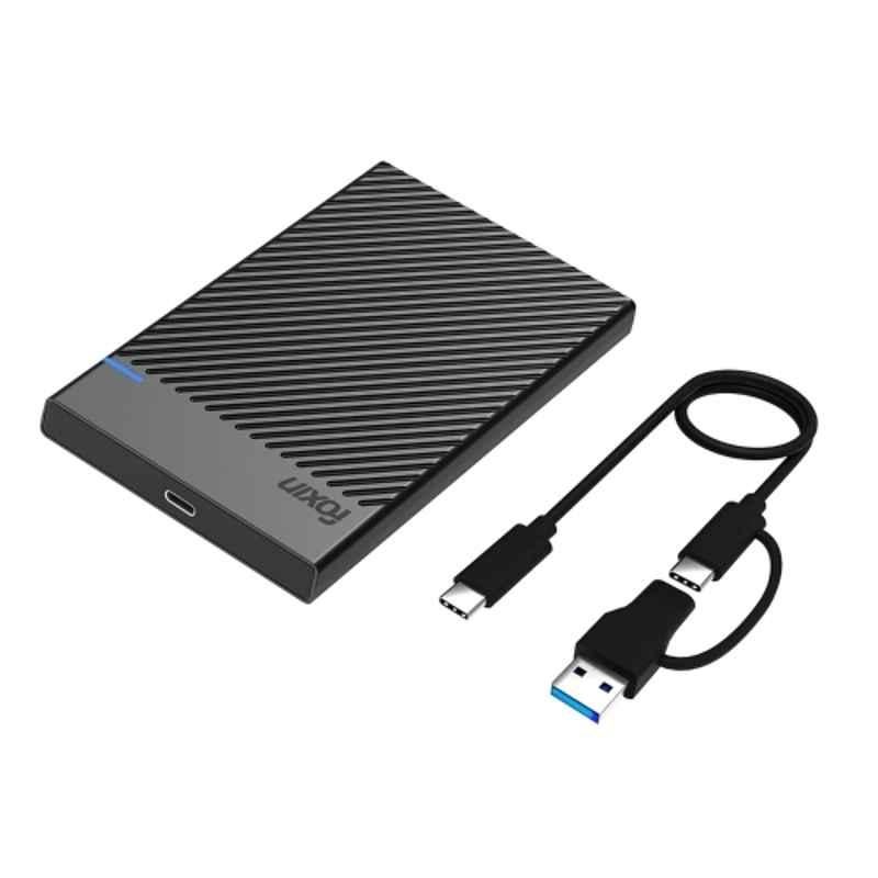 Foxin S1 PRO 2.5 Inch Black USB 3.1 to SATA External SSD Enclosure Case with Fast Transfer Speed Up to 5Gbps & Supports UASP Max 6TB Storage