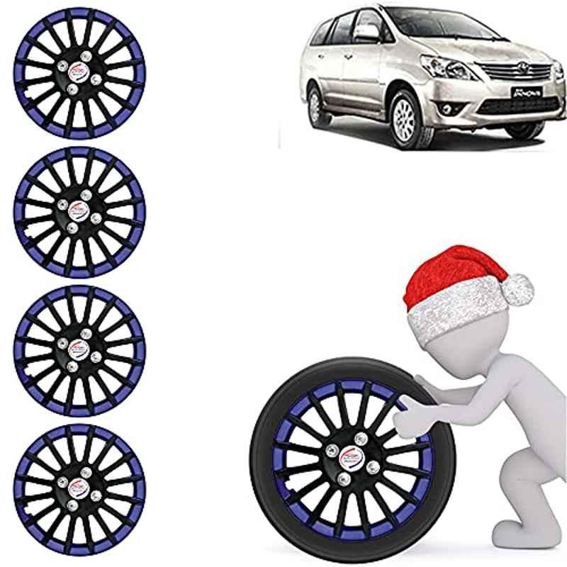 Auto Pearl 4 Pcs 15 inch ABS Black & Blue Car Wheel Cover Set for Toyota Innova 2012 & 2013
