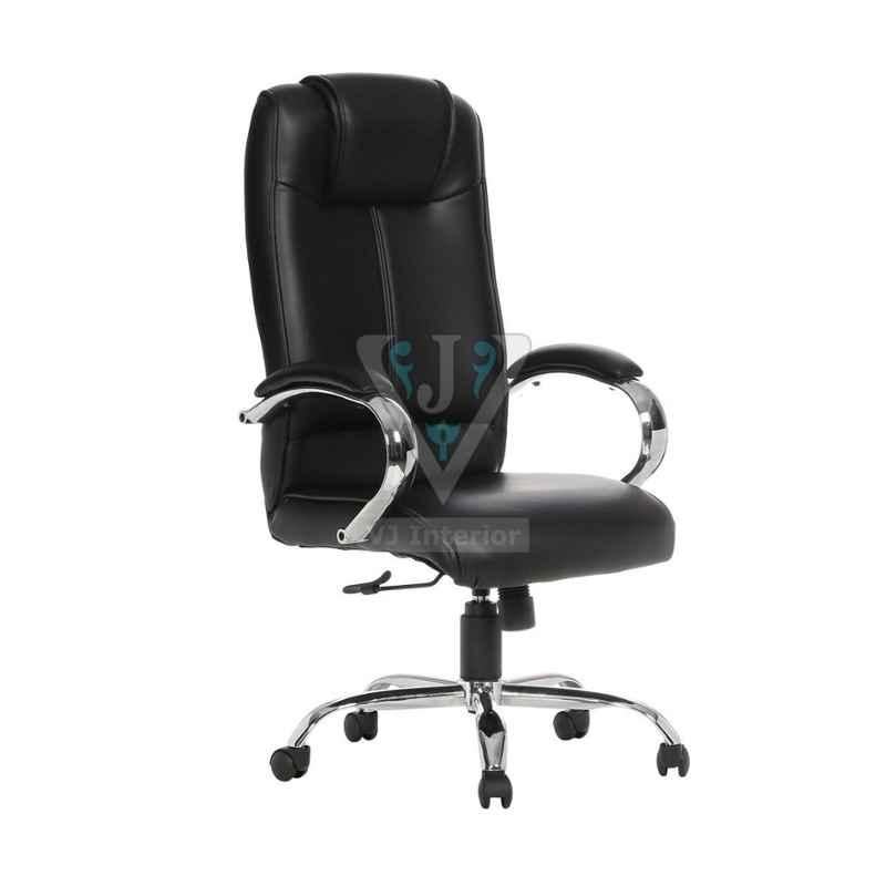 VJ Interior Black Leather Cordate High Back Executive Chair, VJ-505