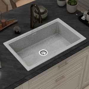 Plantex Aqmax 32x20 inch Quartz Acrylic Brun Kitchen Sink/Undermount Sink for Kitchen/Granite Single Bowl Kitchen Sinks with Coupling, APS-4203