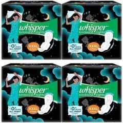 Whisper 4 Pcs White Cotton Disposable Bindazzz Sanitary Pad Packet, Size: XXXL (Pack of 4)