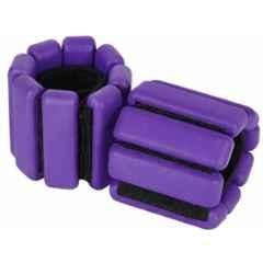 Shopeleven 2 Pcs 1kg Silicone Purple Adjustable Wrist & Ankle Weight Set with Velcro Strap