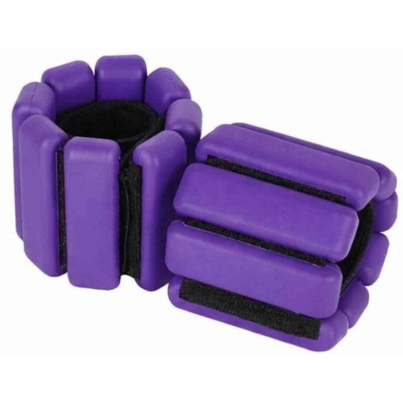 Shopeleven 2 Pcs 1kg Silicone Purple Adjustable Wrist & Ankle Weight Set with Velcro Strap