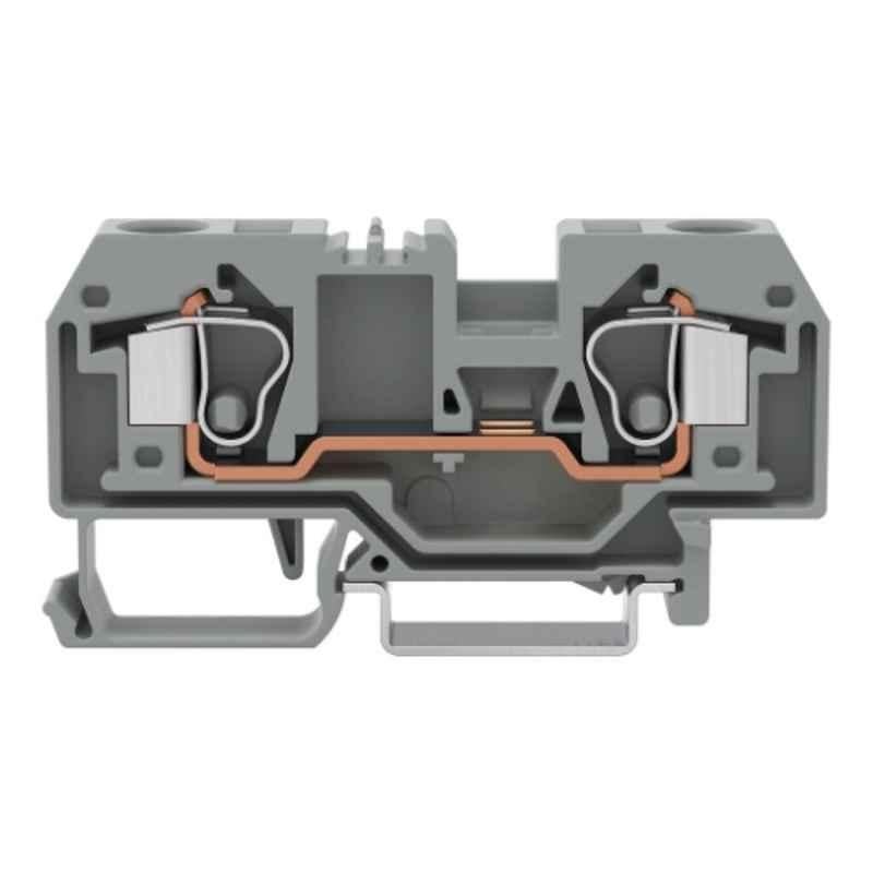 Wago 10 Sqmm 2 Conductor Grey Through Terminal Block, 284-992
