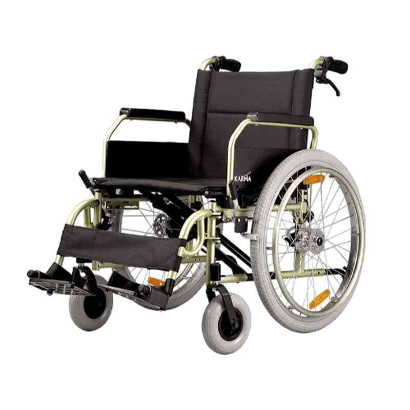 Karma KM-8020X 160kg 22 inch Aluminum Alloy Foldable Manual Wheel Chair, 132-00009