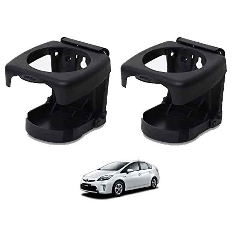 Kozdiko Plastic Black Foldable Car Drink Holder for Toyota Prius (Pack of 2)