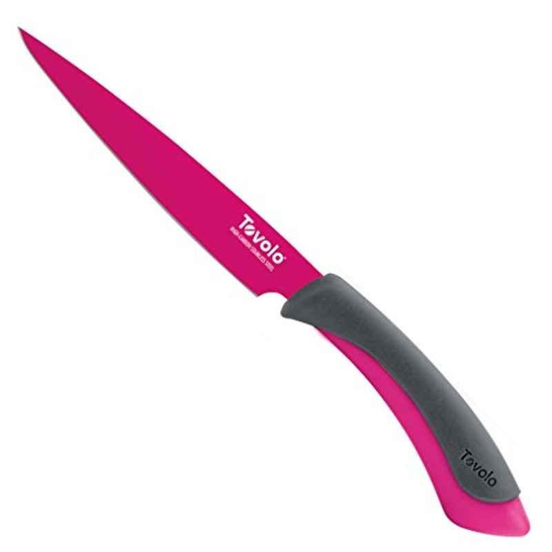 Tovolo 5 inch Carbon Steel & Silicone Fuchsia Forged Slices, 81-10949