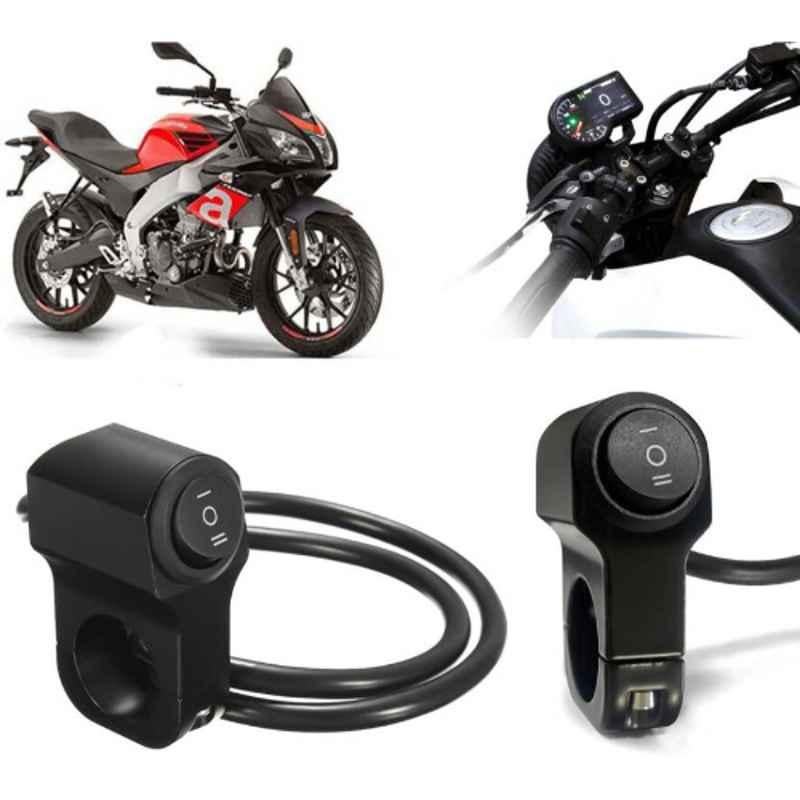 Auto Pearl 12V Aluminium Alloy Black Motorcycle Handlebar Headlight Switch for Tuono 150 BS6