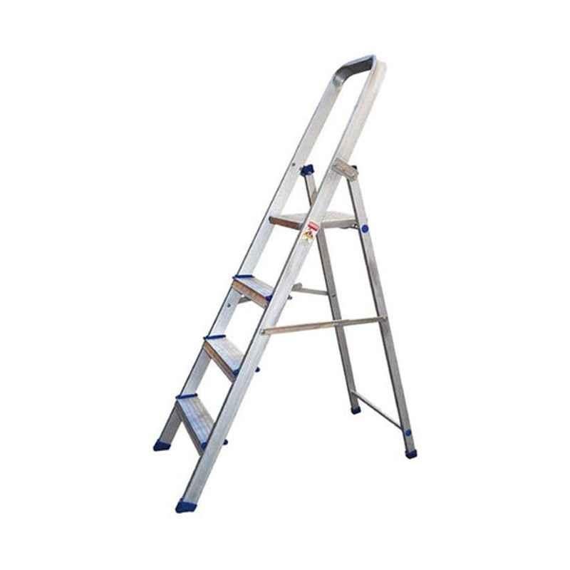 Emc 1.2m 4 Step Aluminium Silver Foldable Ladder with Platform, ESL-04
