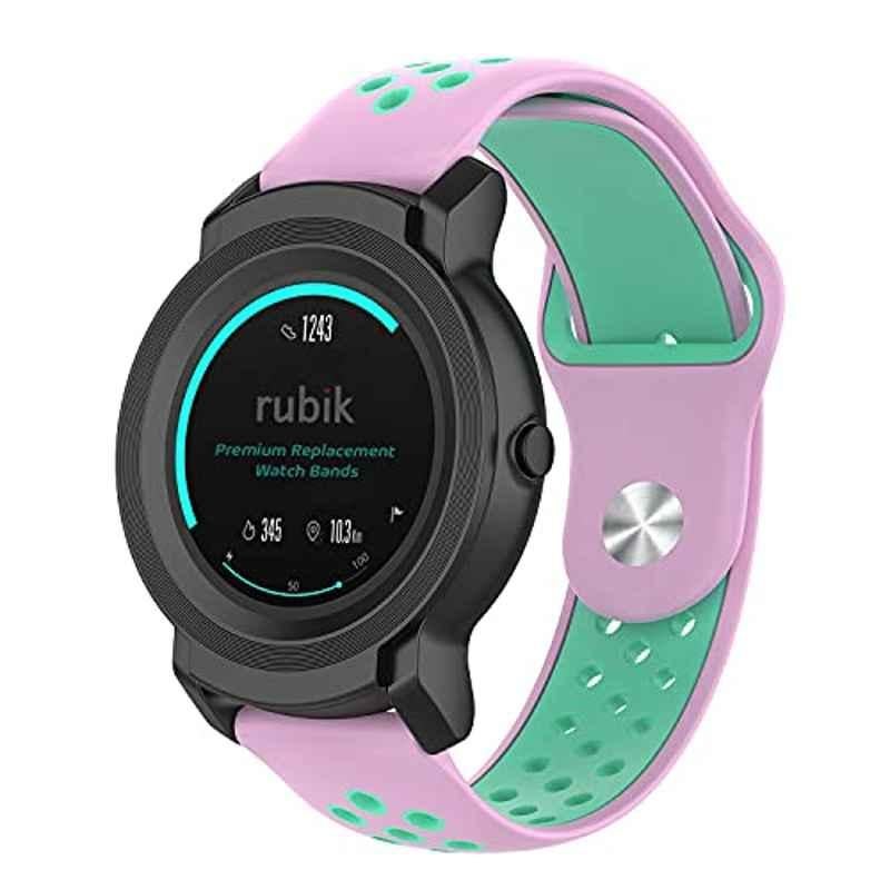 Rubik 22mm Silicone Pink & Green Watch Band