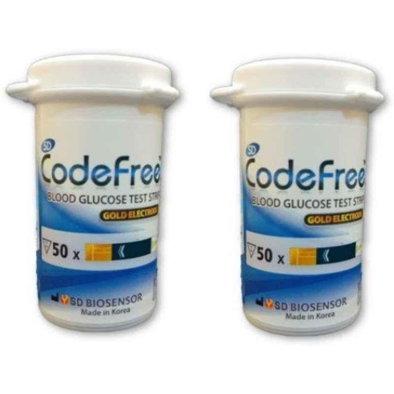 Sd Codefree No Coding 100 Pcs Glucometer Strips Box