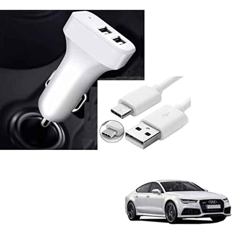 Kozdiko 5.1A 2 USB Fast Car Charger with C-Type Cable for Audi A7