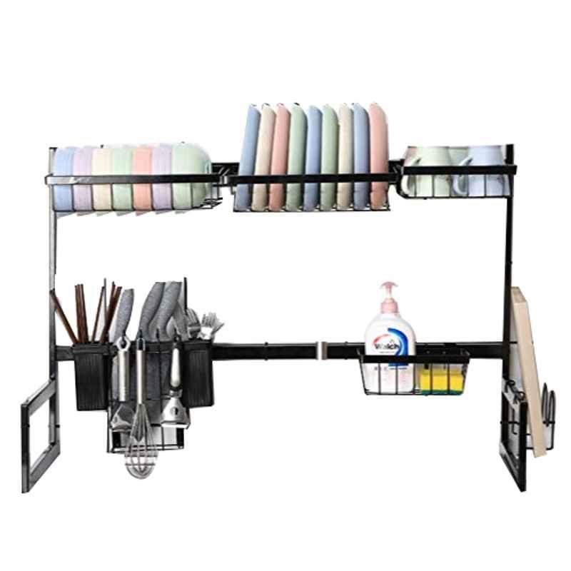 Rubik 85cm Stainless Steel Black Dish Drying Rack, RBOTSRBLK