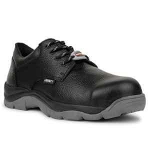 Liberty SHIELD-CA Leather Composite Toe Black Safet Shoes with Rubber Sole, Size: 9