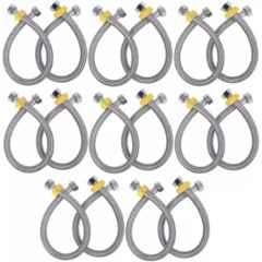 Senkiddpro 24 inch Stainless Steel Chrome Finish Connection Pipe (Pack of 16)