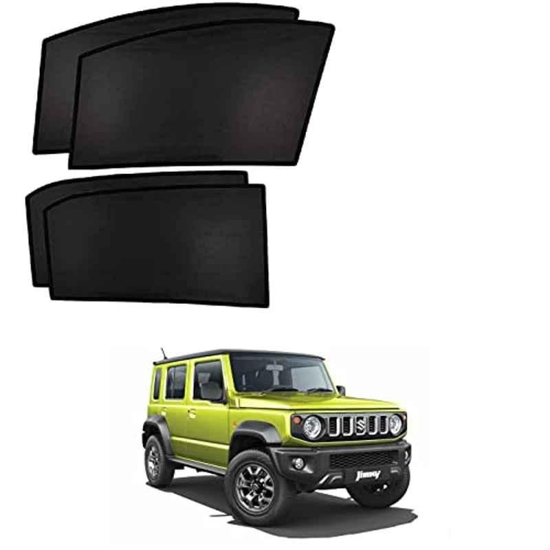 Kozdiko 4 Pcs Polyester Black Non Magnetic Window Sun Shades Set for Maruti Suzuki Jimny