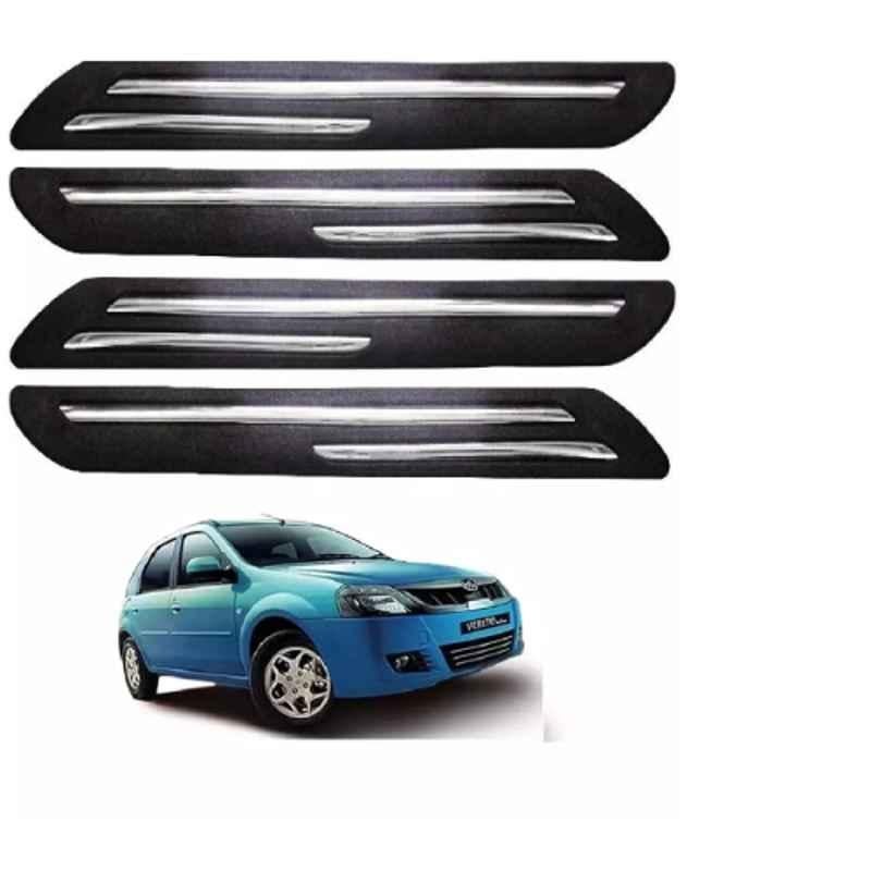 Sca Rubber Car Side Bumper Protector Guard with Double Chrome Strip for Mahindra Verito Vibe All Model Black Set Of 4, SCA-CZYPKO