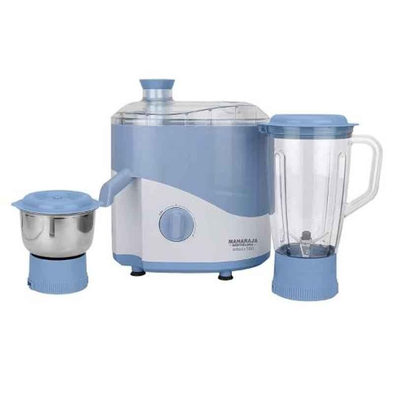 Maharaja Whiteline Odacio 500W Blue & White Juicer Mixer Grinder with 2 Jars